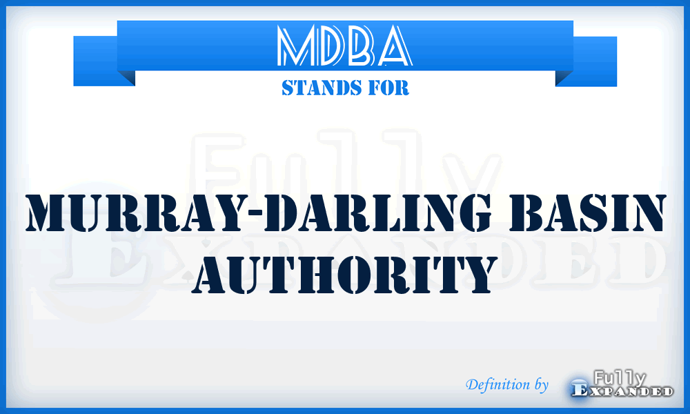 MDBA - Murray-Darling Basin Authority