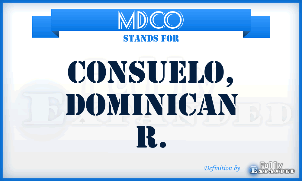 MDCO - Consuelo, Dominican R.