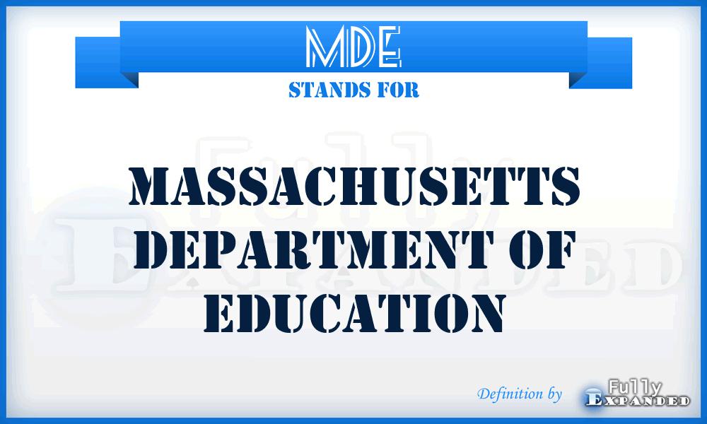 MDE - Massachusetts Department of Education