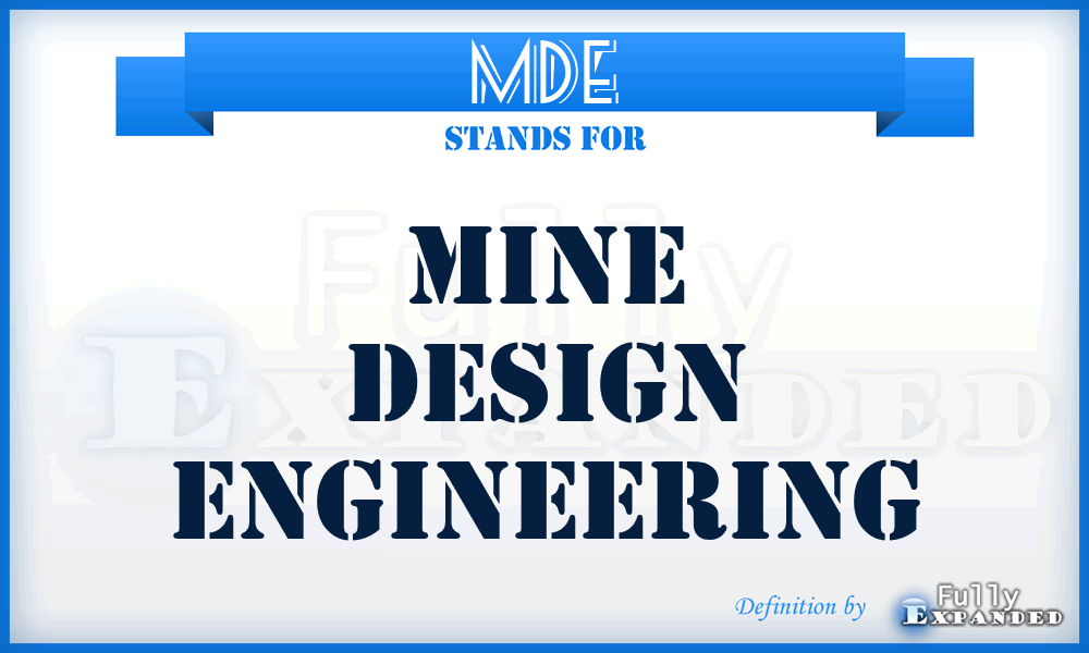 MDE - Mine Design Engineering