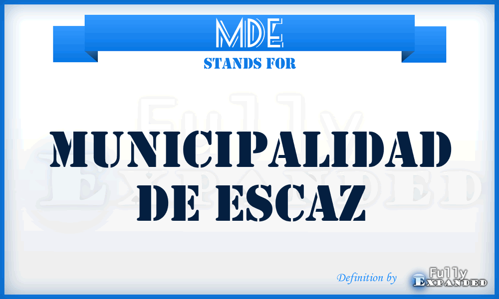 MDE - Municipalidad De Escaz