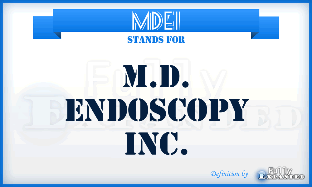 MDEI - M.D. Endoscopy Inc.