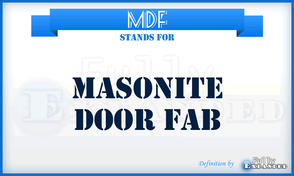 MDF - Masonite Door Fab