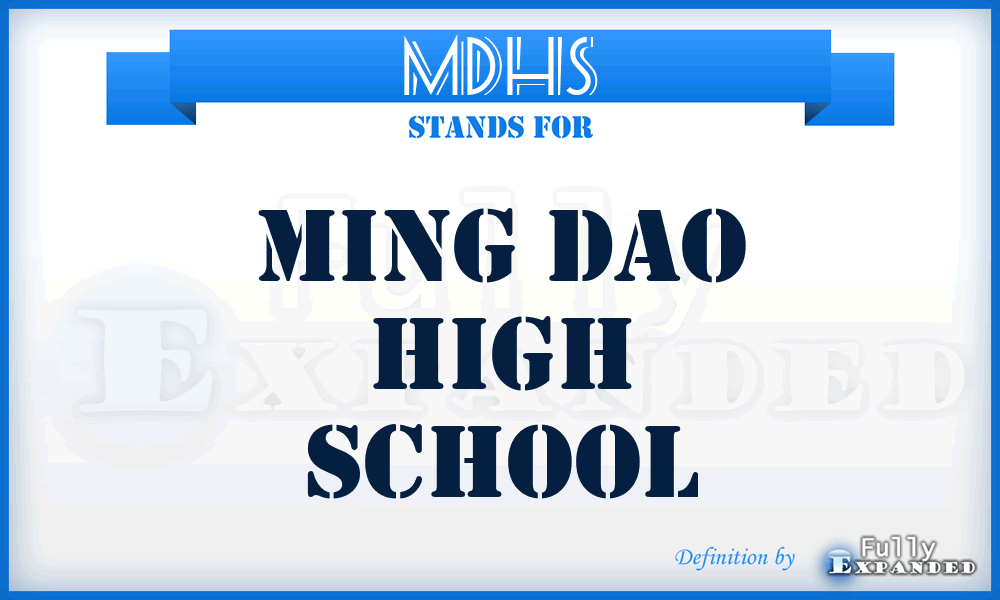 MDHS - Ming Dao High School