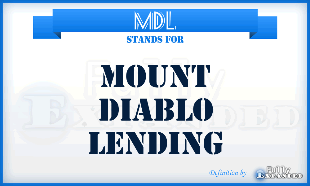 MDL - Mount Diablo Lending