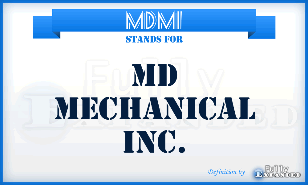 MDMI - MD Mechanical Inc.