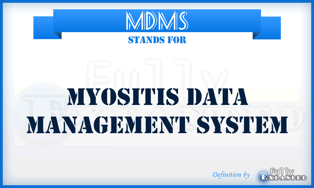 MDMS - Myositis Data Management System