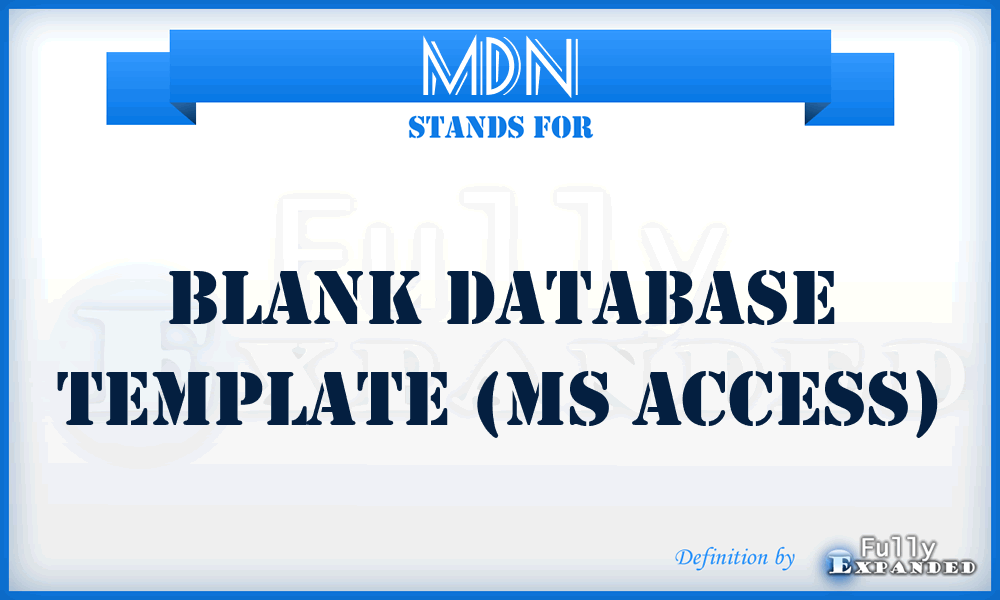 MDN - Blank database template (MS Access)