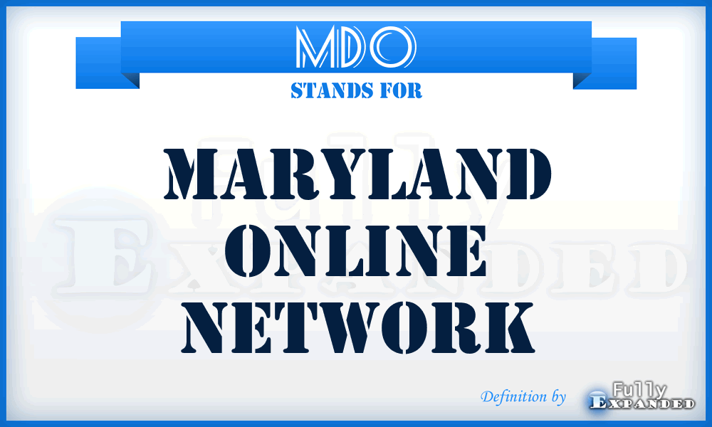 MDO - Maryland Online Network