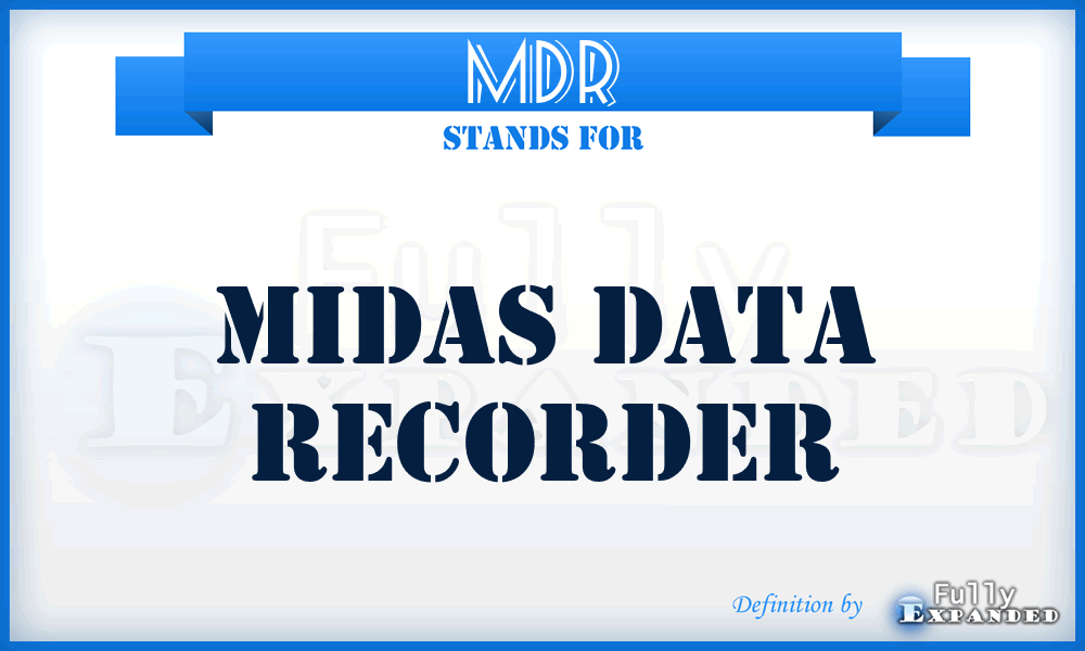MDR - Midas Data Recorder