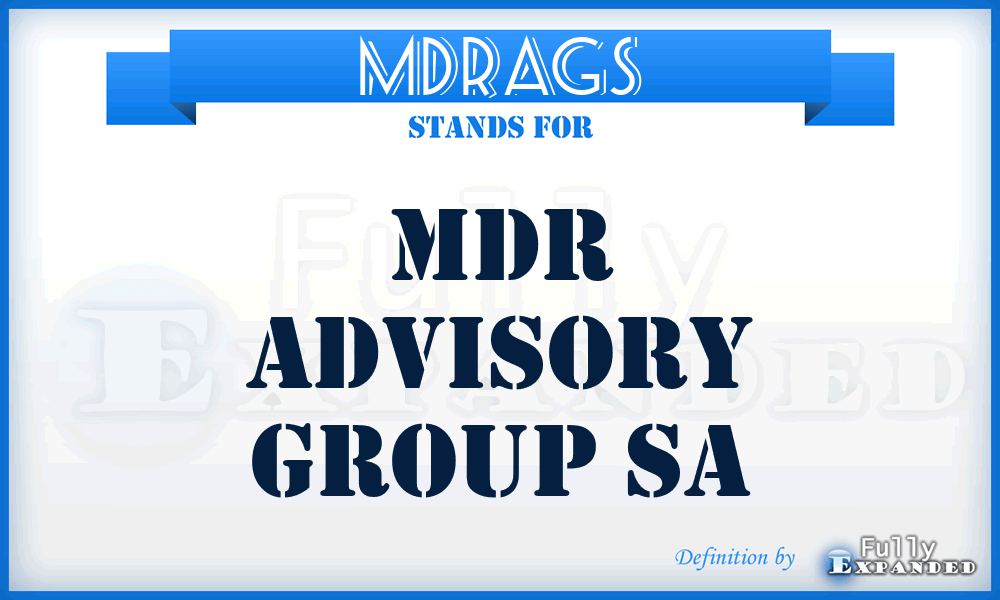 MDRAGS - MDR Advisory Group Sa
