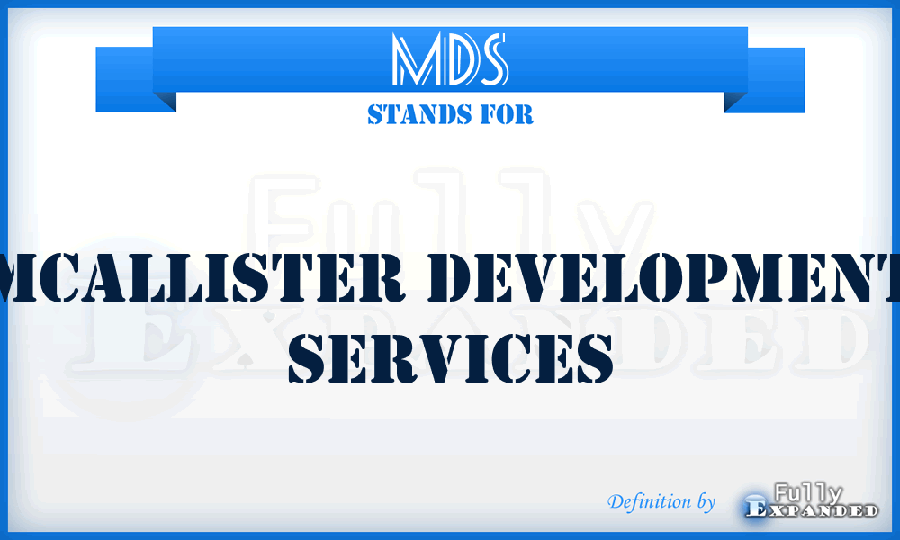 MDS - Mcallister Development Services