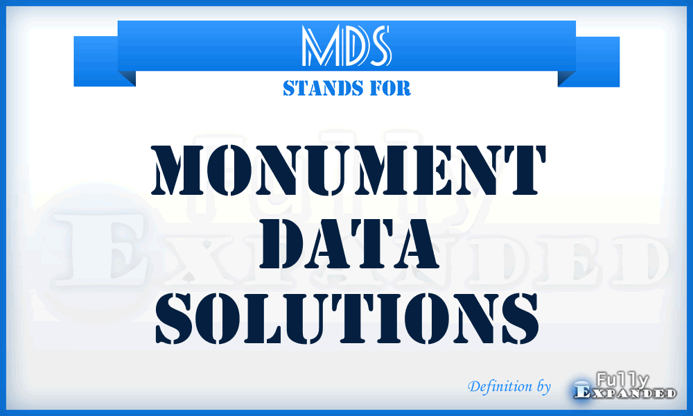 MDS - Monument Data Solutions