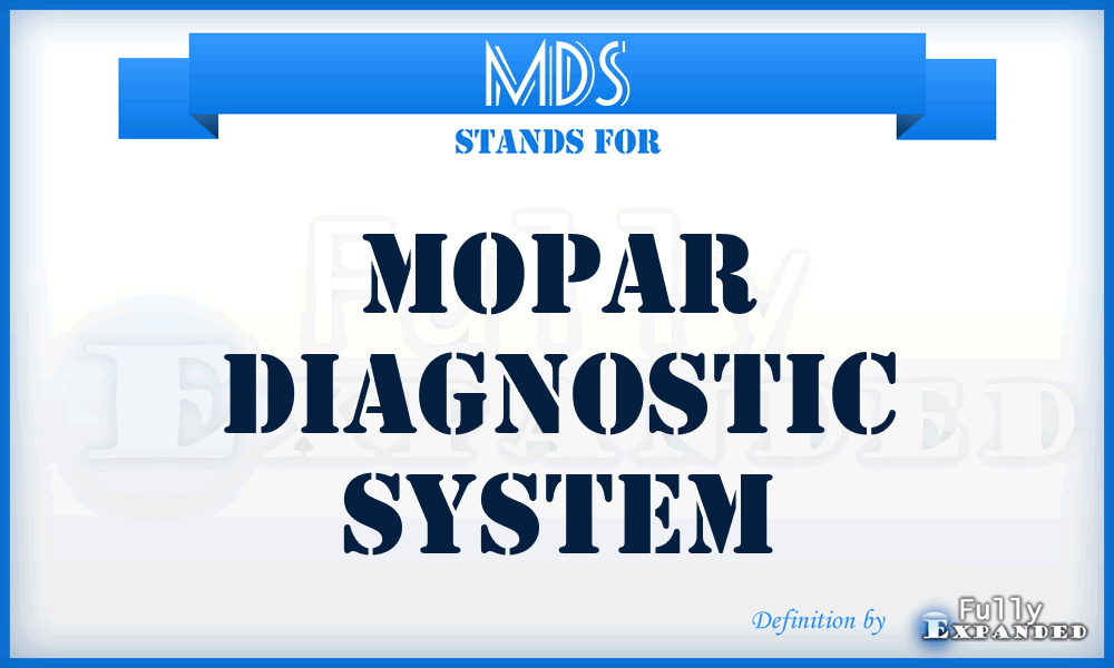 MDS - Mopar Diagnostic System