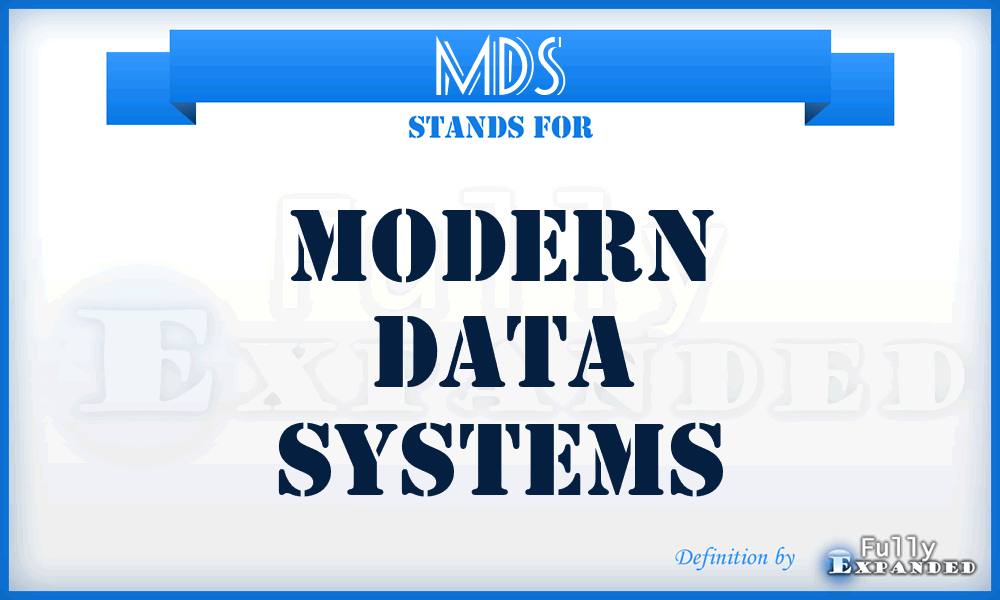 MDS - modern data systems