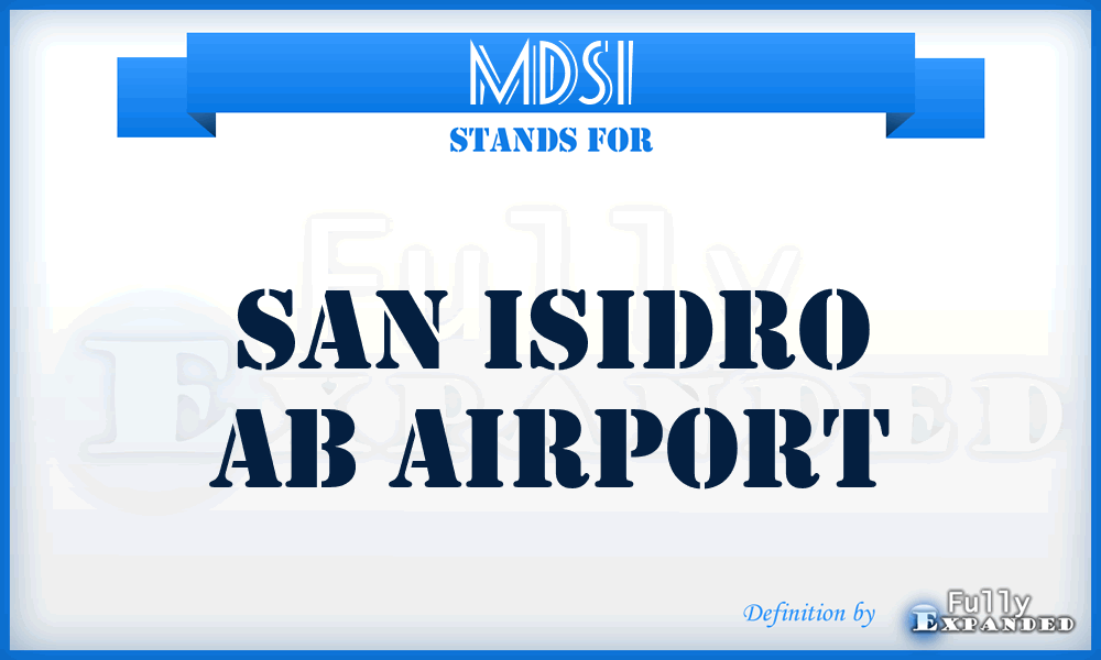 MDSI - San Isidro Ab airport