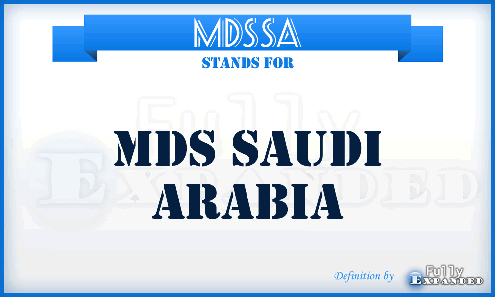 MDSSA - MDS Saudi Arabia