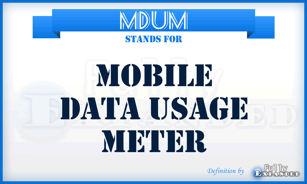 MDUM - Mobile Data Usage Meter