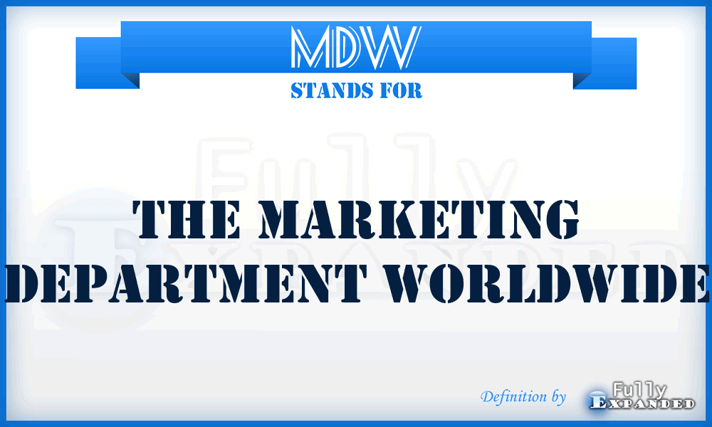 MDW - The Marketing Department Worldwide