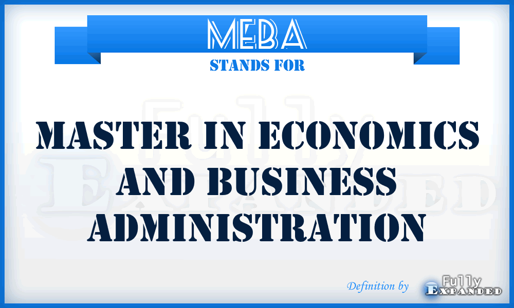 MEBA - Master in Economics and Business Administration