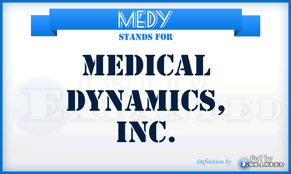 MEDY - Medical Dynamics, Inc.
