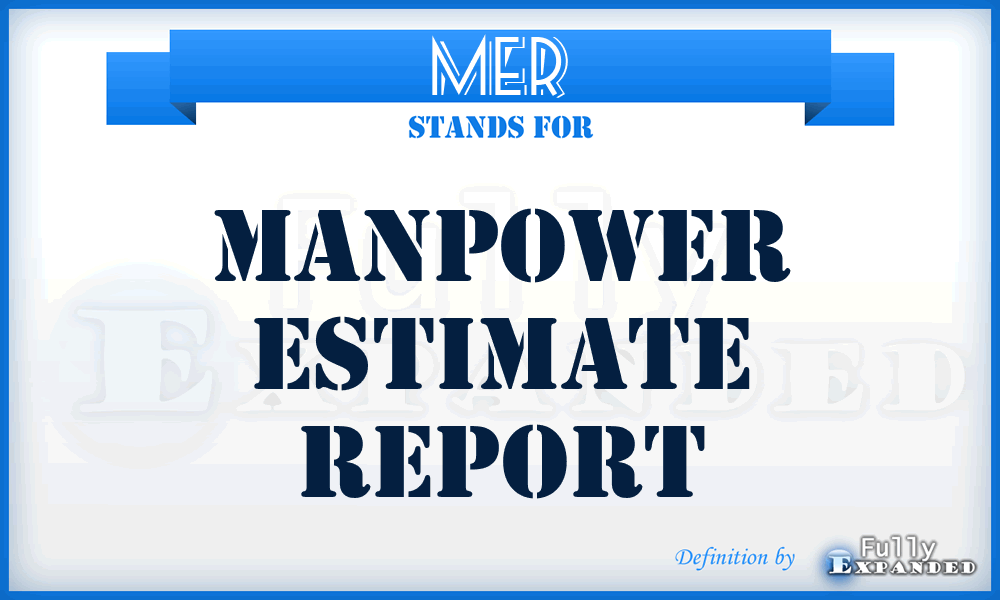 MER - manpower estimate report