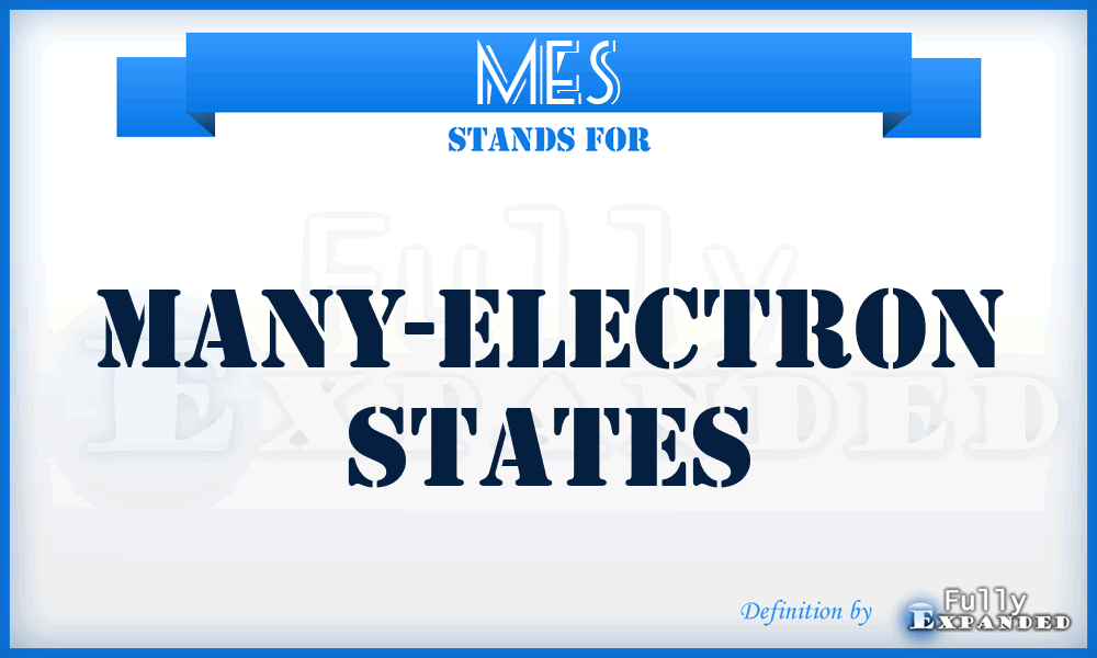 MES - many-electron states