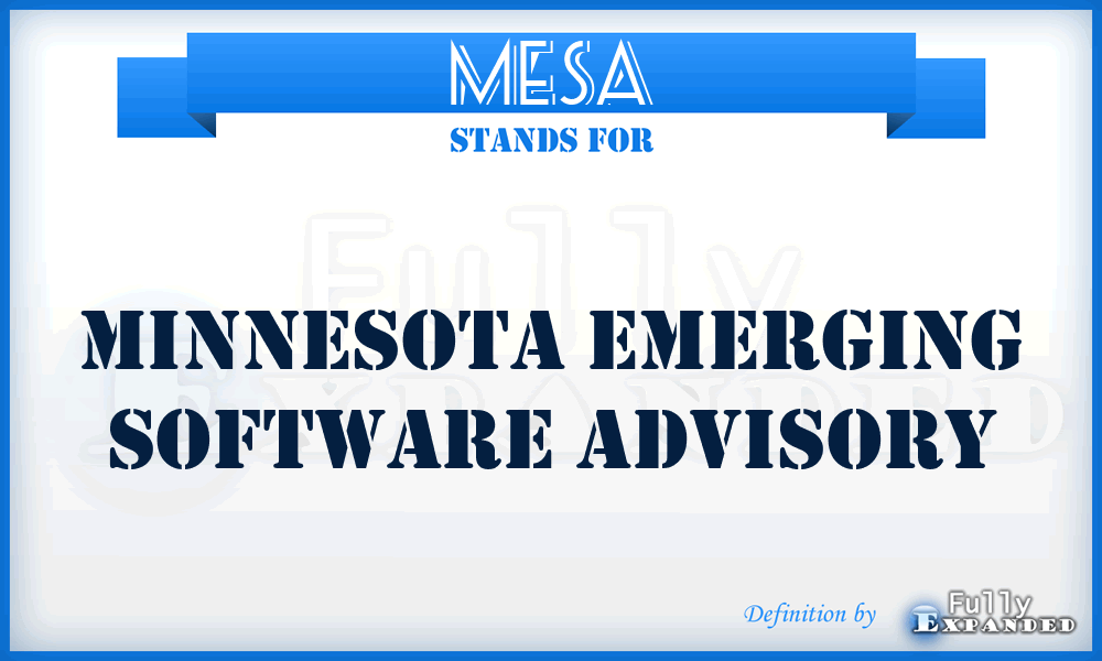 MESA - Minnesota Emerging Software Advisory