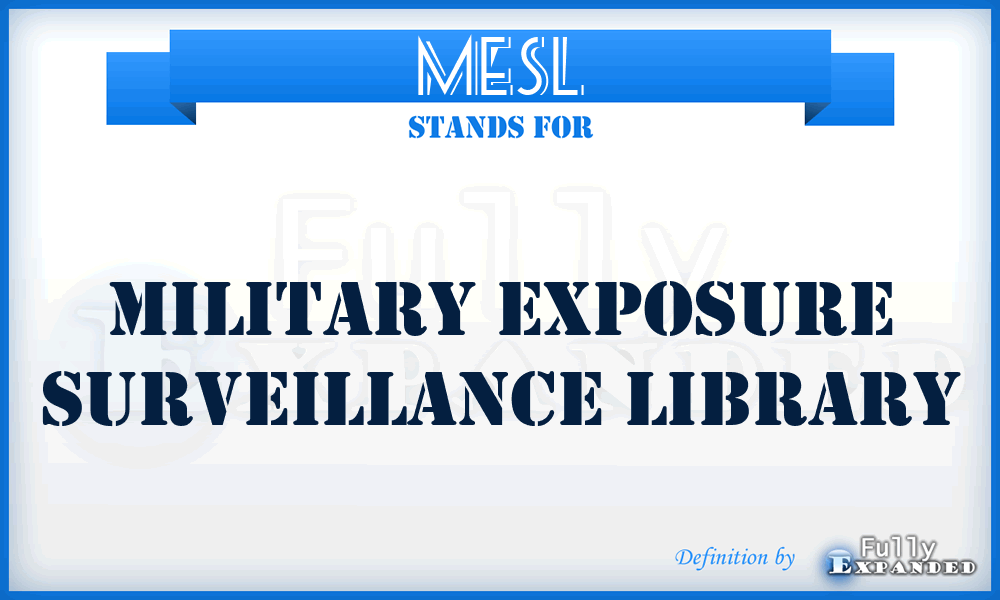 MESL - Military Exposure Surveillance Library