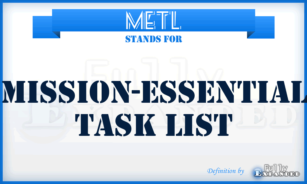METL - mission-essential task list