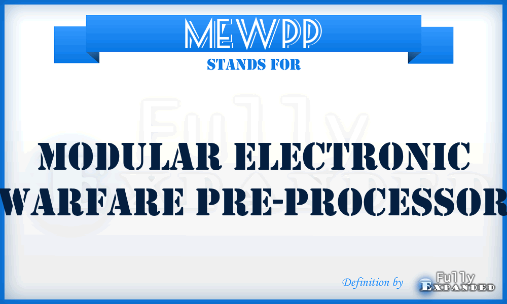 MEWPP - modular electronic warfare pre-processor