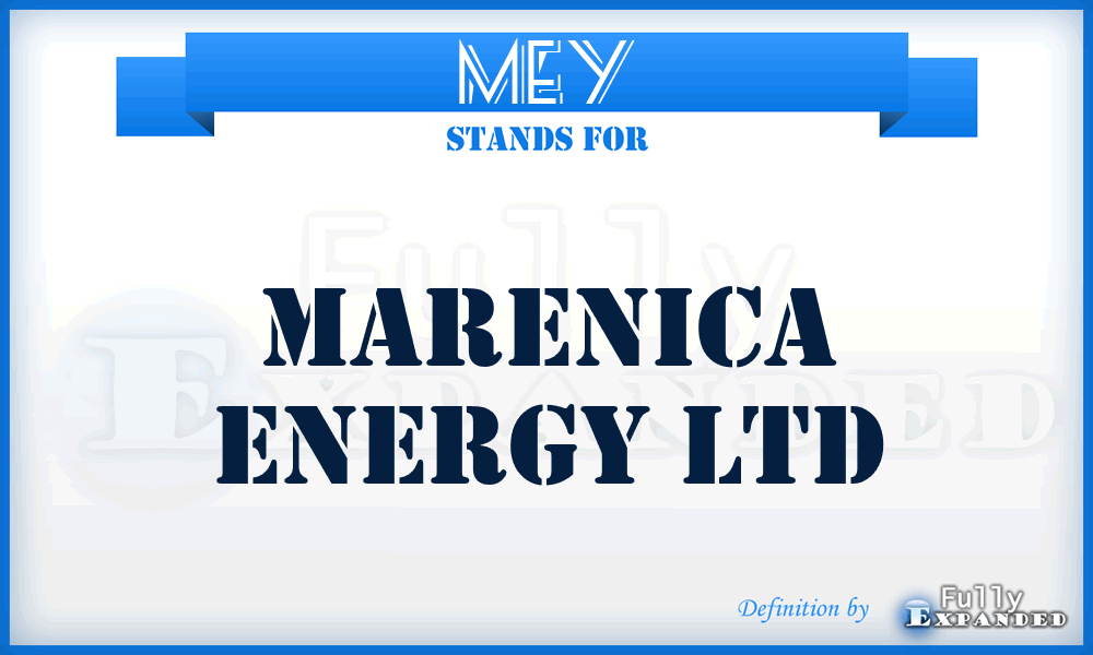 MEY - Marenica Energy Ltd