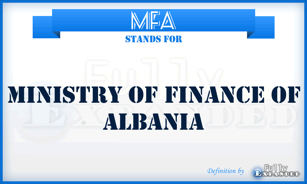 MFA - Ministry of Finance of Albania