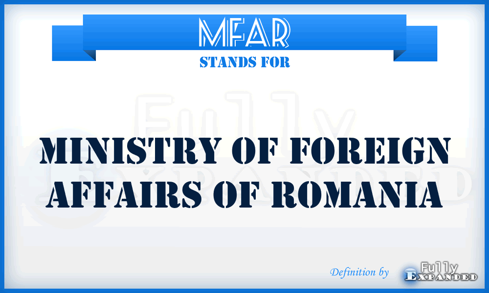 MFAR - Ministry of Foreign Affairs of Romania