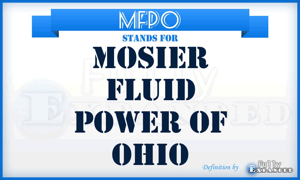 MFPO - Mosier Fluid Power of Ohio
