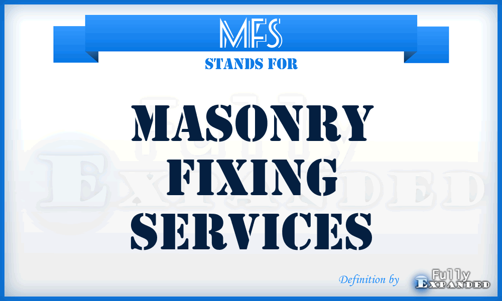 MFS - Masonry Fixing Services