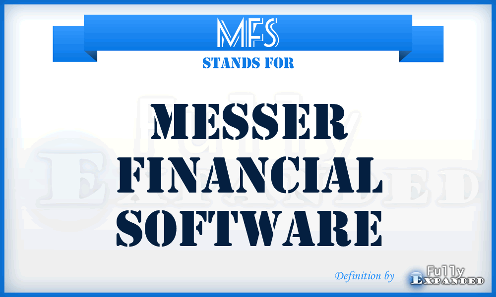 MFS - Messer Financial Software