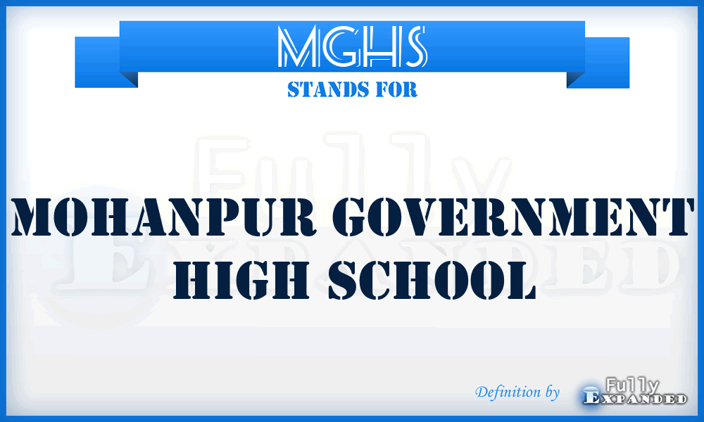 MGHS - Mohanpur Government High School