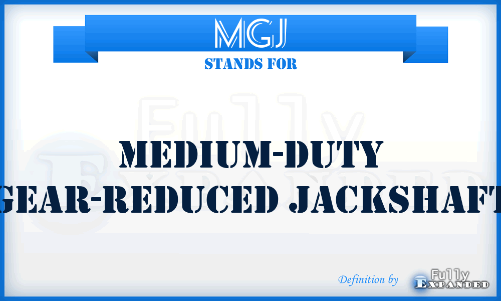 MGJ - Medium-duty Gear-reduced Jackshaft