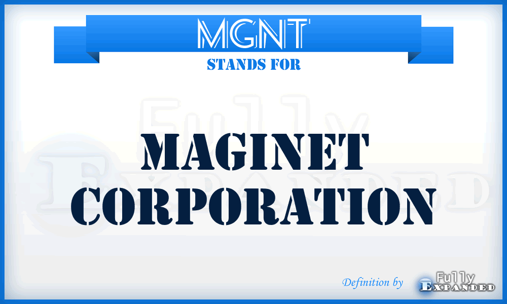 MGNT - Maginet Corporation