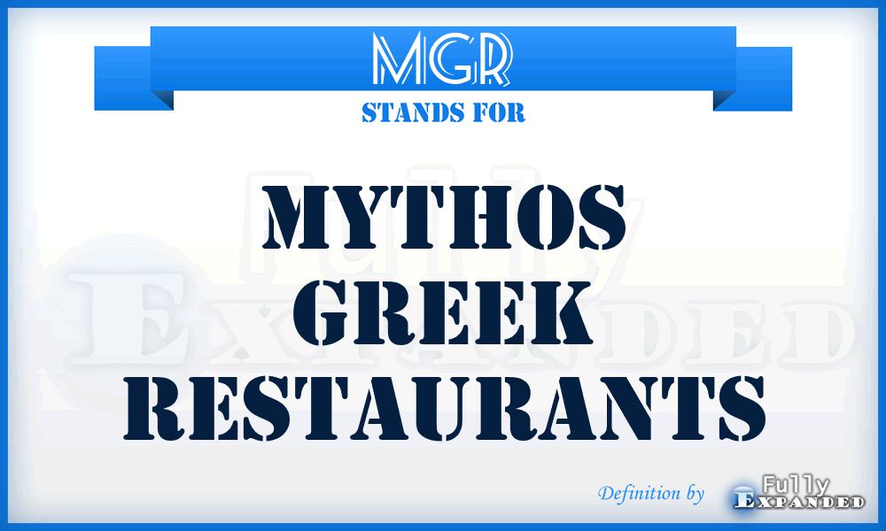 MGR - Mythos Greek Restaurants