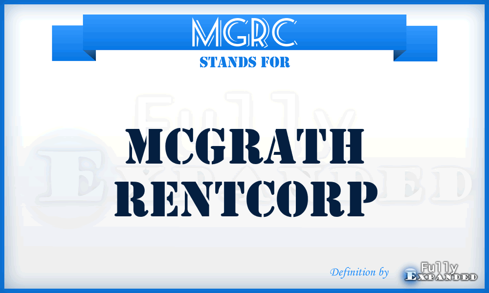 MGRC - McGrath RentCorp