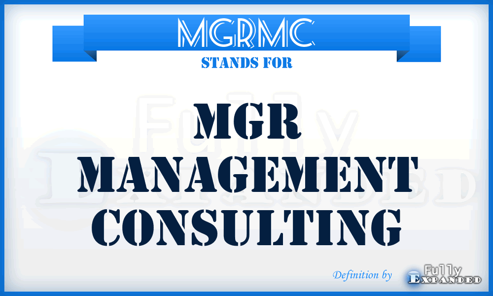 MGRMC - MGR Management Consulting