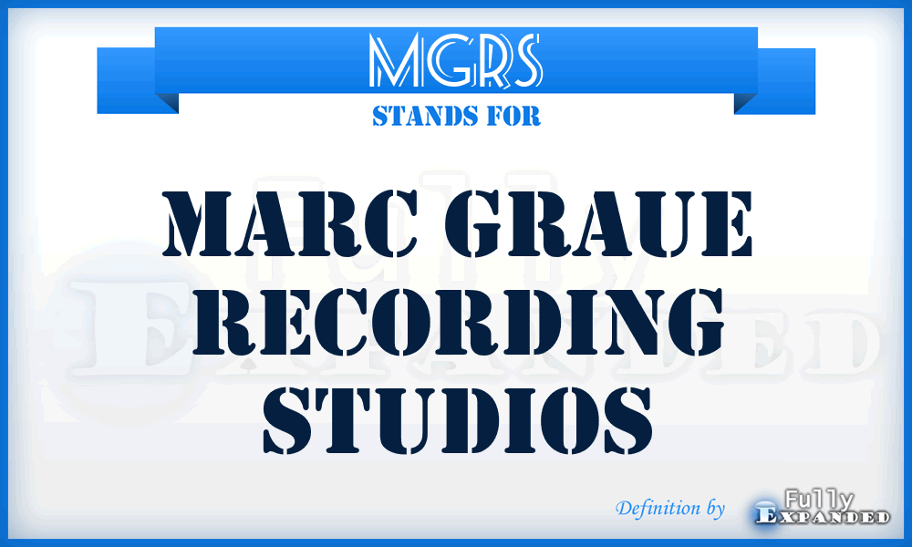 MGRS - Marc Graue Recording Studios