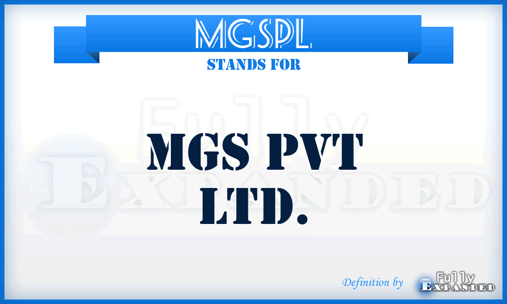 MGSPL - MGS Pvt Ltd.