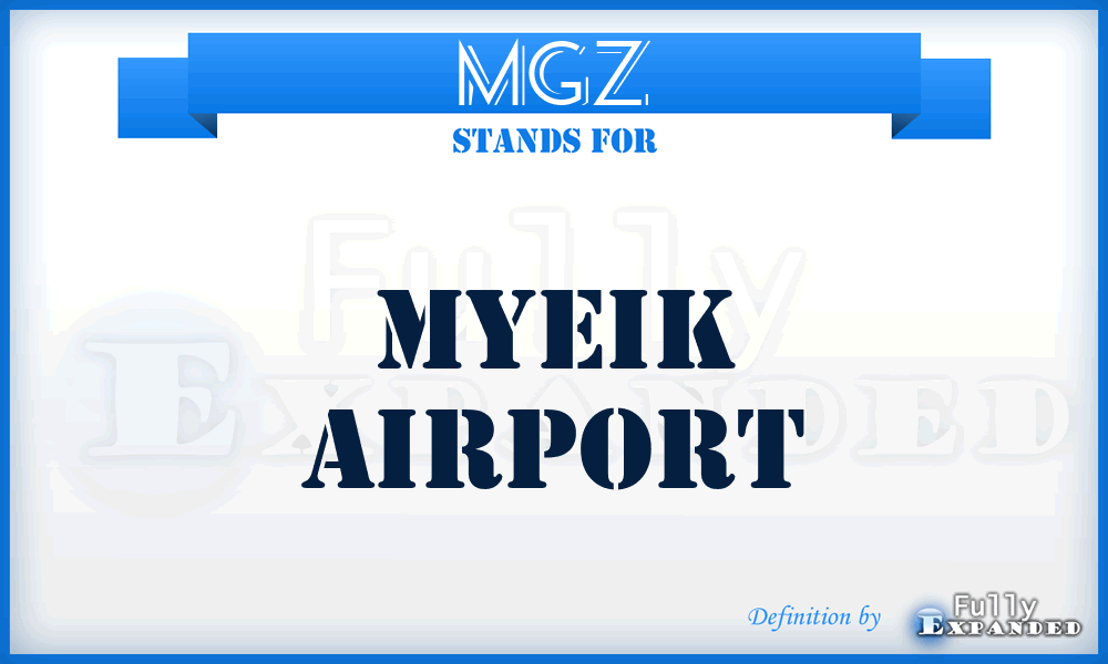 MGZ - Myeik airport
