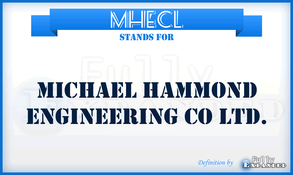 MHECL - Michael Hammond Engineering Co Ltd.