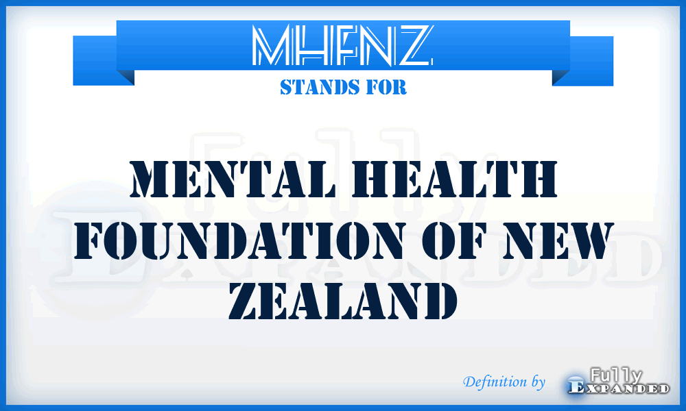 MHFNZ - Mental Health Foundation of New Zealand