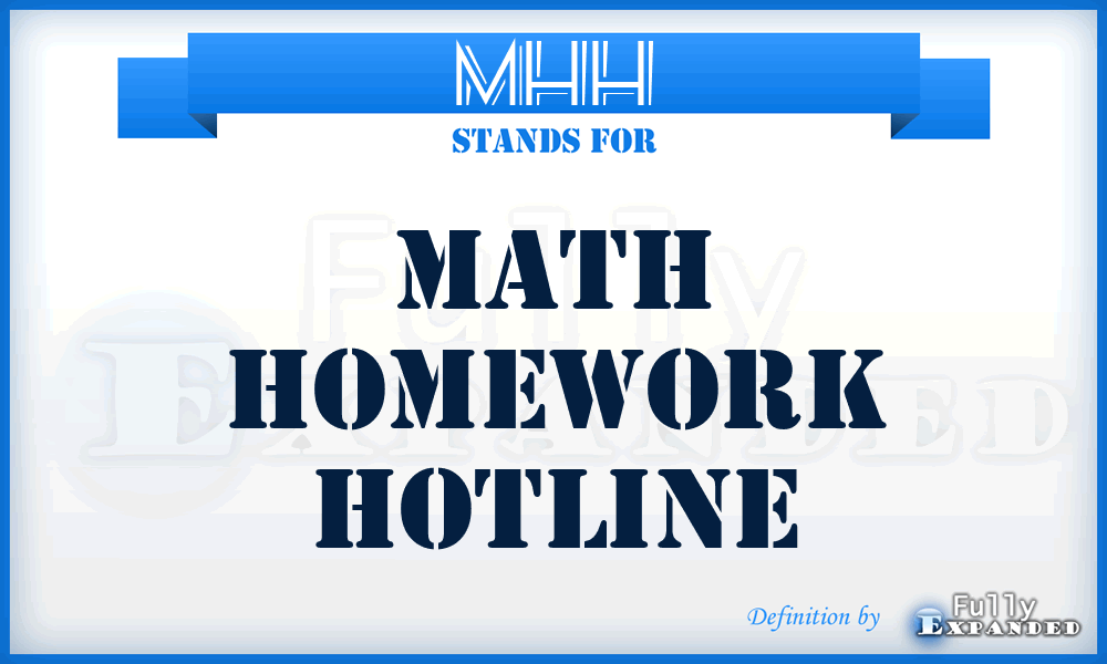 MHH - Math Homework Hotline