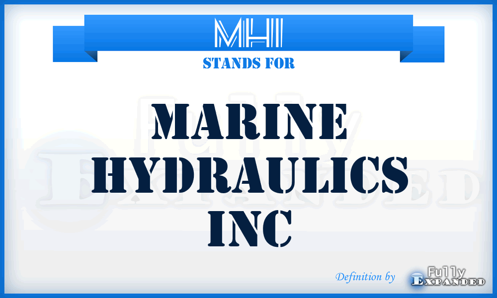 MHI - Marine Hydraulics Inc
